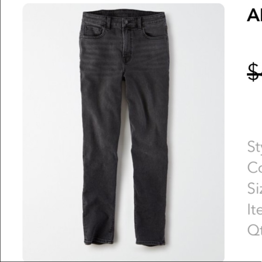 American Eagle plus size stretch mom jean in black